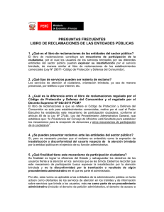 Preguntas Frecuentes - Libro de Reclamaciones de las