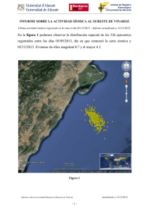 Información sobre el evento sísmico ocurrido en Golfo de Valencia