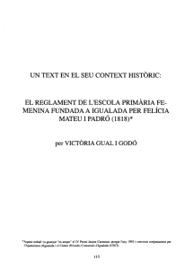 UN TEXT EN EL SEU CONTEXT HIST&Ograve;RIC: EL REGLAMENT DE L