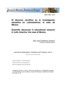 El discurso científico en la investigación educativa en Latinoamérica