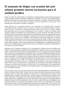 El aumento de litigio con ocasión del arte urbano promete