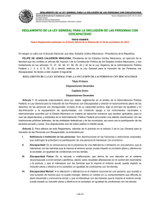 Reglamento de la Ley General para la Inclusión de las