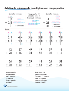 Adición y sustracción de números de 2 dígitos con y sin reagrupación