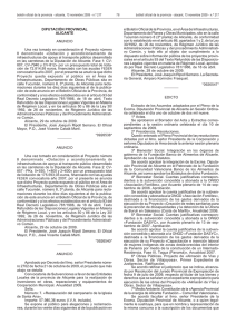 DIPUTACIÓN PROVINCIAL ALICANTE ANUNCIO Una vez tomado