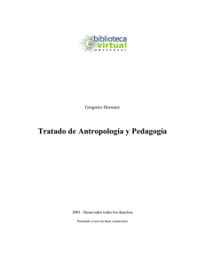 Tratado de Antropología y Pedagogía