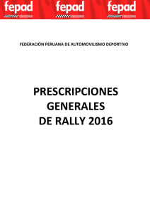 prescripciones generales de rally 2016