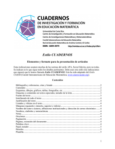 Estilo CUADERNOS - Centro de Investigaciones Matemáticas y