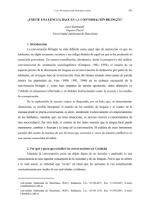 ¿EXISTE UNA LENGUA BASE EN LA CONVERSACIÓN BILINGÜE?