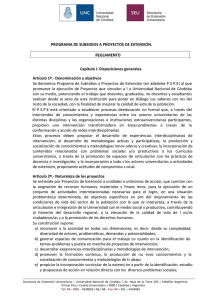 Reglamento Programa Subsidios a Proyectos de Extensión