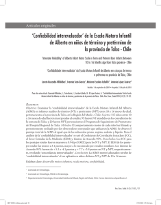 `Confiabilidad interevaluador` de la Escala Motora Infantil de Alberta