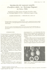 Introducción del maracuyá amarillo (Passiflora edulis, varotlavicarpa
