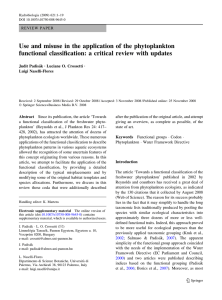 Use and misuse in the application of the phytoplankton functional