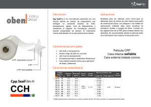 Película CPP Cara interna sellable Cara externa