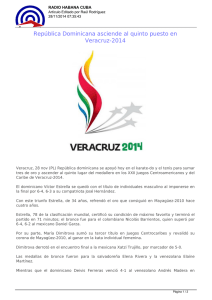 República Dominicana asciende al quinto puesto en Veracruz-2014