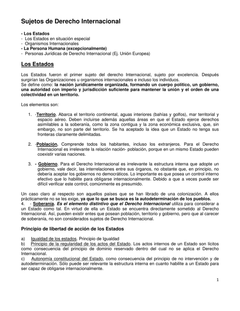 Sujetos De Derecho Internacional