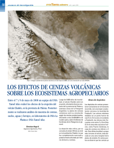 los efectos de cenizas volcánicas sobre los ecosistemas