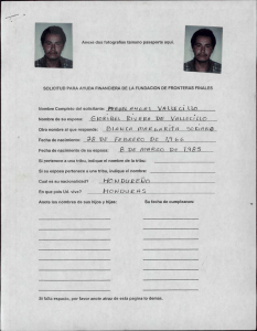 Page 1 Anexe dos fotografias tamano pasaporte aqui. SOLICITUD