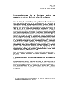 Recomendaciones de la Comisión sobre los aspectos