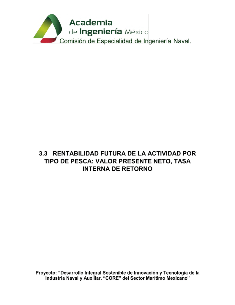 3.3 rentabilidad futura de la actividad por tipo de pesca