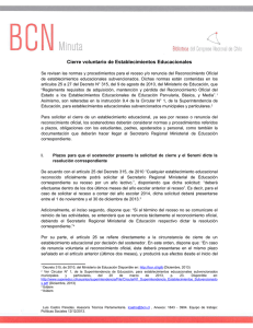 Cierre voluntario de Establecimientos Educacionales