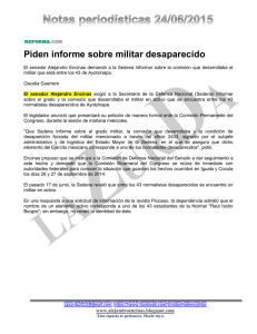 Piden informe sobre militar desaparecido