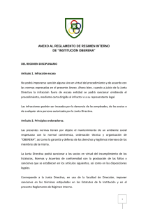 DEL REGIMEN DISCIPLINARIO Art&iacute;culo 1. Infracci&oacute;n