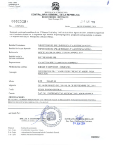 Contrato No. 16-2014. - Ministerio de Salud Pública