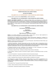 Reglamento de la Ley de Presupuesto y Gasto Eficiente del Distrito