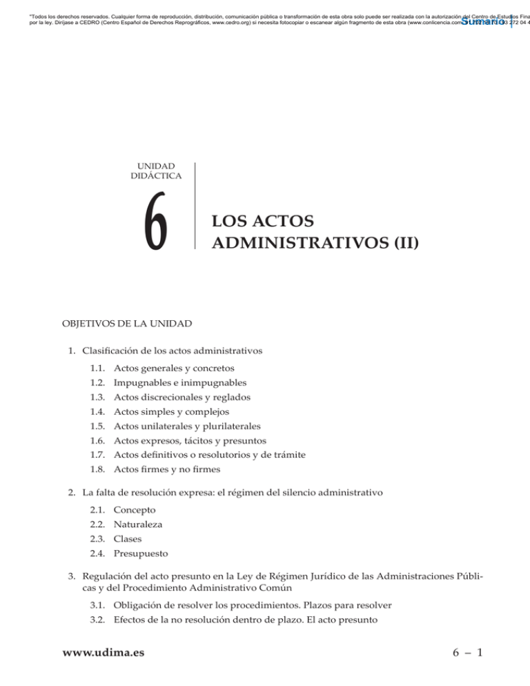 6 LOS ACTOS ADMINISTRATIVOS (II)