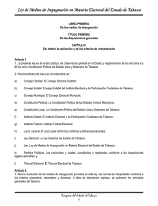 Ley de Medios de Impugnación en Materia Electoral del Estado de