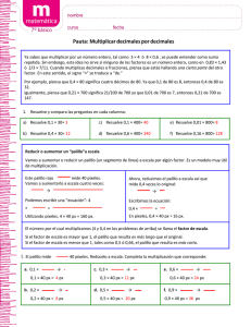 Pauta: Multiplicar decimales por decimales