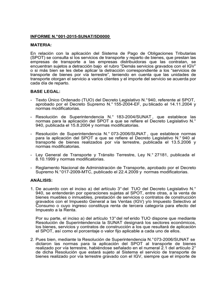 INFORME 001 2015 SUNAT