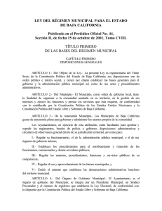 LEY DEL RÉGIMEN MUNICIPAL PARA EL ESTADO DE BAJA