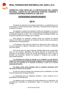 Normativa Junior 2015 - Real Federación Española de Judo y