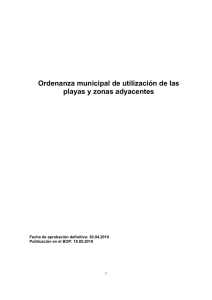 Ordenanza municipal de utilización de las playas y zonas adyacentes