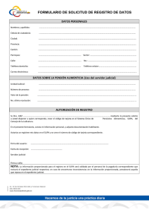 formulario de solicitud de registro de datos