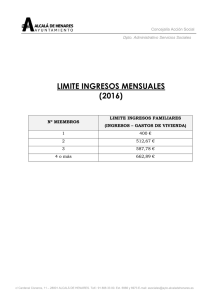 limite de ingresos mensuales - Ayuntamiento de Alcala de Henares
