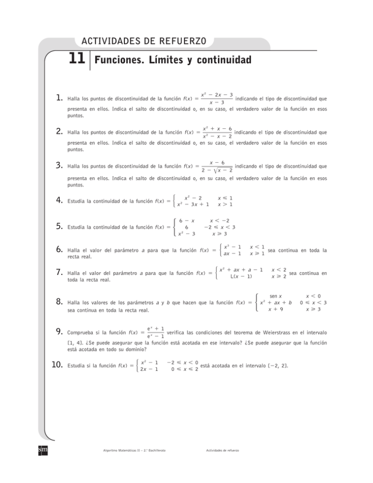 11 Funciones. Lı´mites Y Continuidad