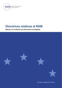 Directrices relativas al RAM - Esma