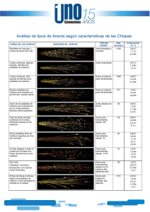 Análisis de tipos de Aceros según características de las Chispas