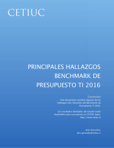 Principales Hallazgos Benchmark de Presupuesto TI 2016