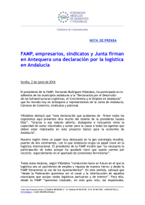 FAMP, empresarios, sindicatos y Junta firman en Antequera una