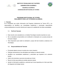 Reglamento para Tutorados - Instituto Tecnológico de Tuxtepec