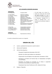 acta reunión junta directiva - Real Federación Española de Hockey