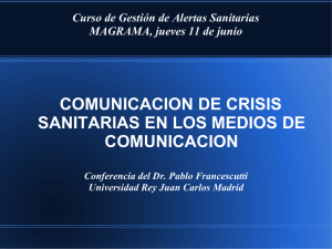 COMUNICACION DE CRISIS SANITARIAS EN LOS MEDIOS DE