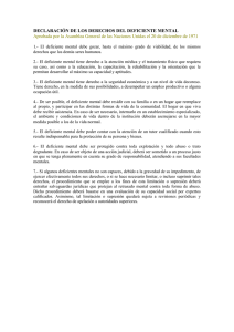 Declaración de los derechos del deficiente mental