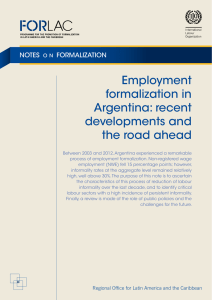 Employment formalization in Argentina: recent developments