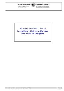 Manual de Usuario – Ciclos Formativos – Matriculación para