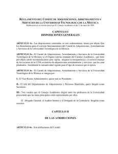 reglamento del comite de adquisiciones, arrendamiento y servicios