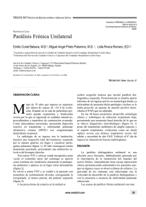 Paralisis frenica unilateral - MEDICRIT Revista de Medicina Crítica